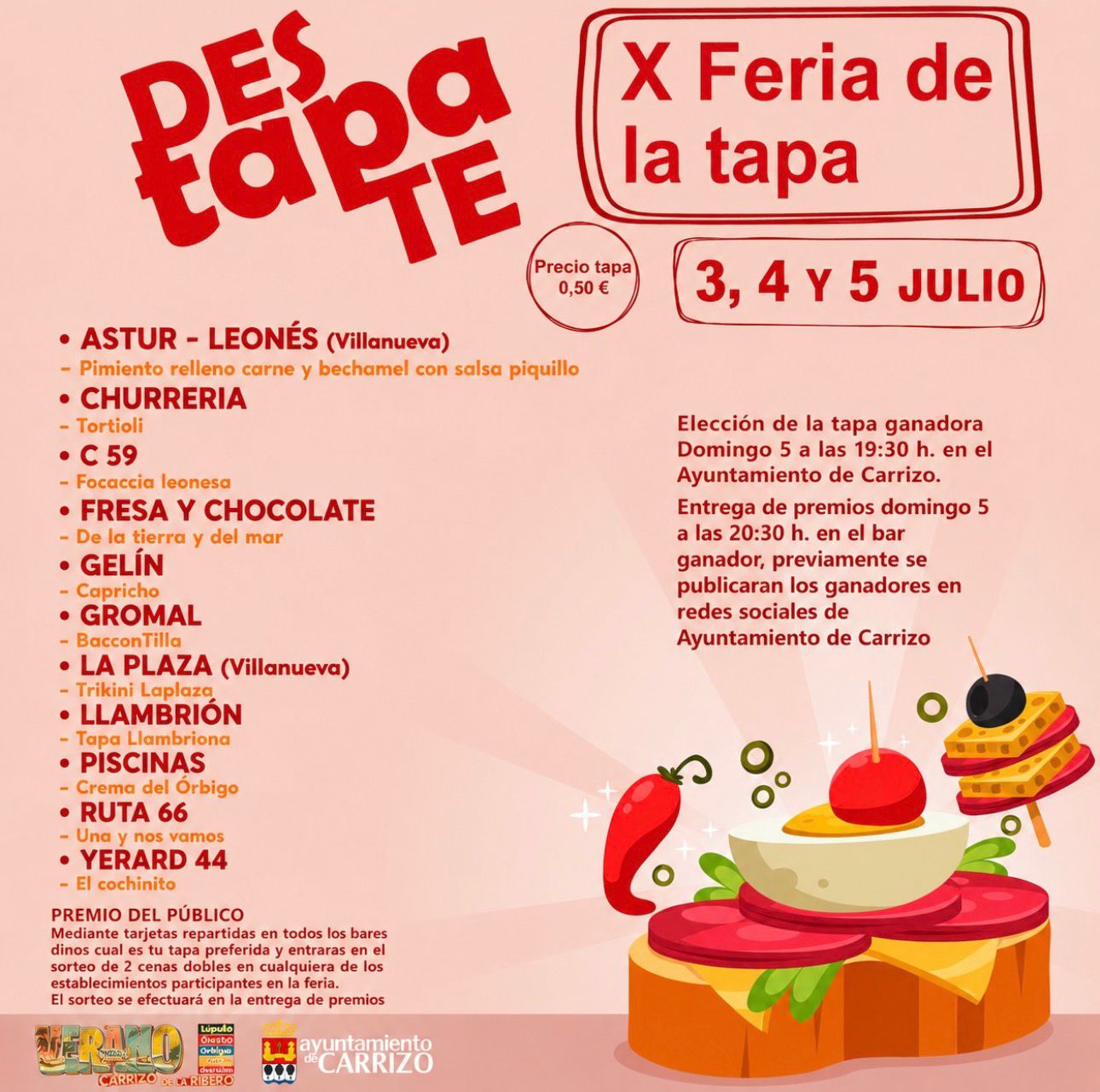 Once bares, once tapas y un objetivo: Saborear Carrizo