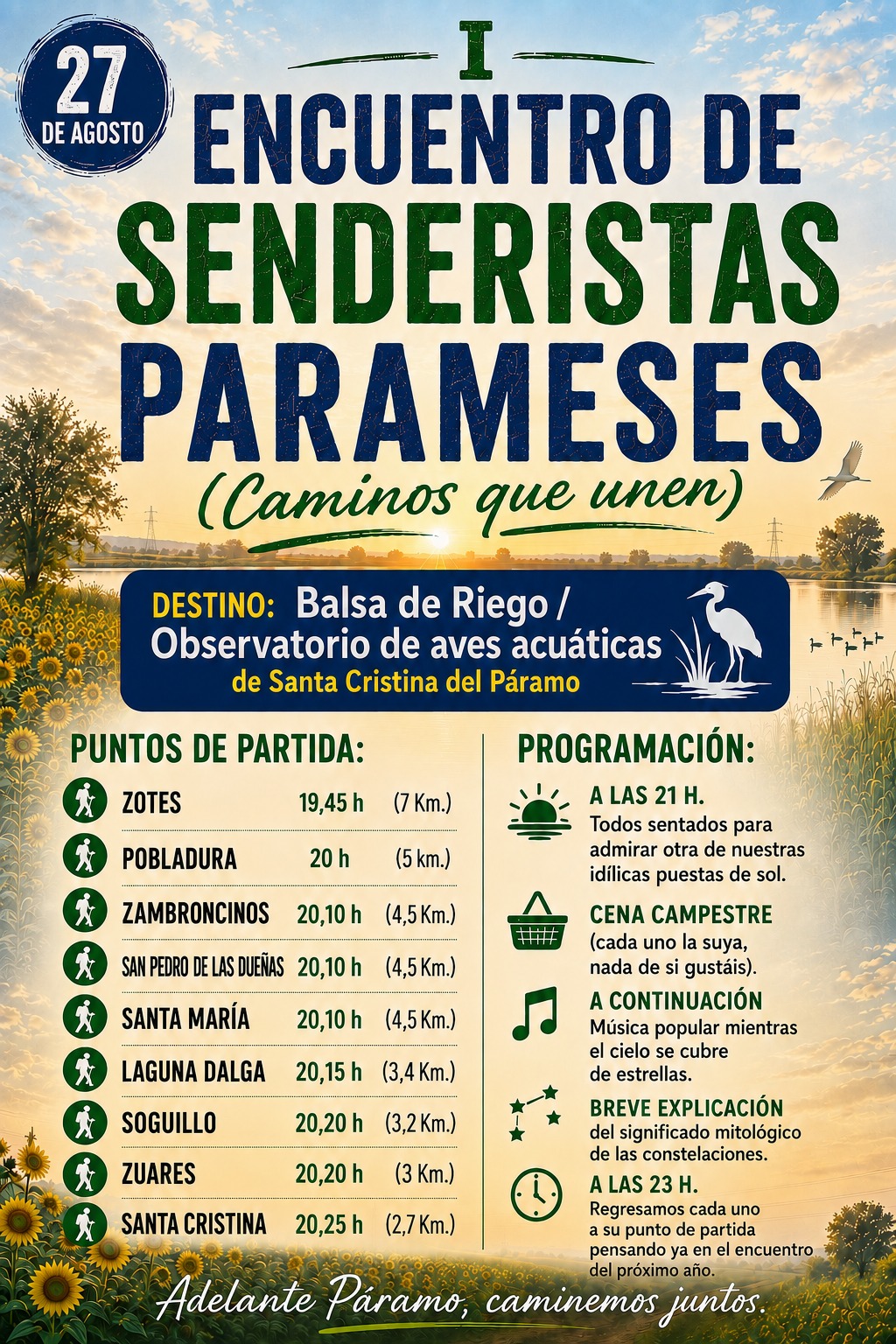 El Páramo se une en el primer encuentro de senderistas de la comarca
