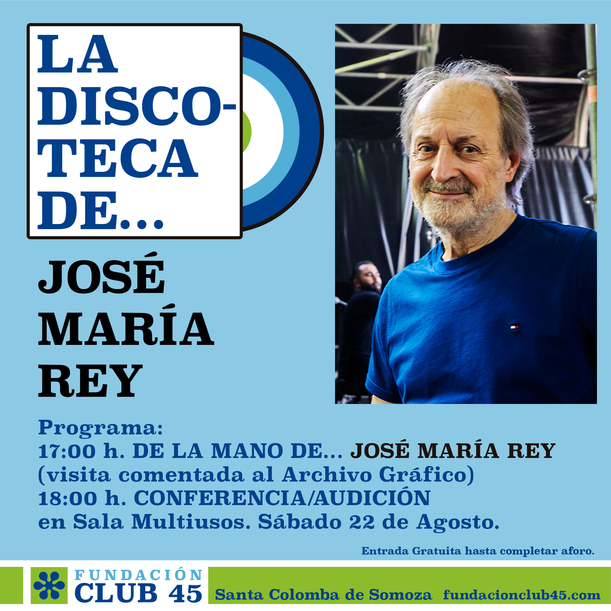 José María Rey recupera en la Fundación Club 45 las canciones y recuerdos de sus años en Radio 3