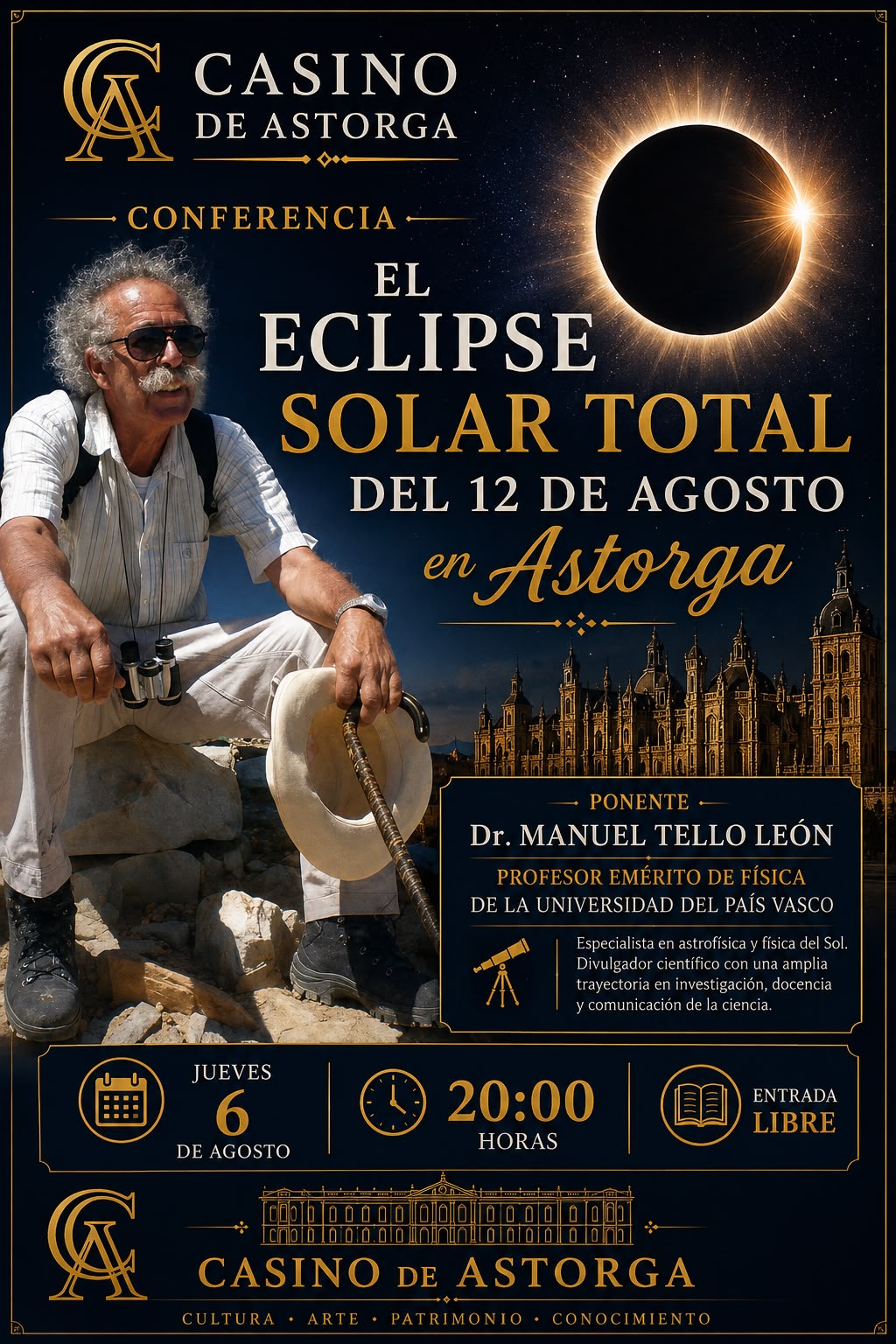 Astorga se prepara para el eclipse total con una conferencia sobre cómo observar un fenómeno que no volverá en más de 200 años