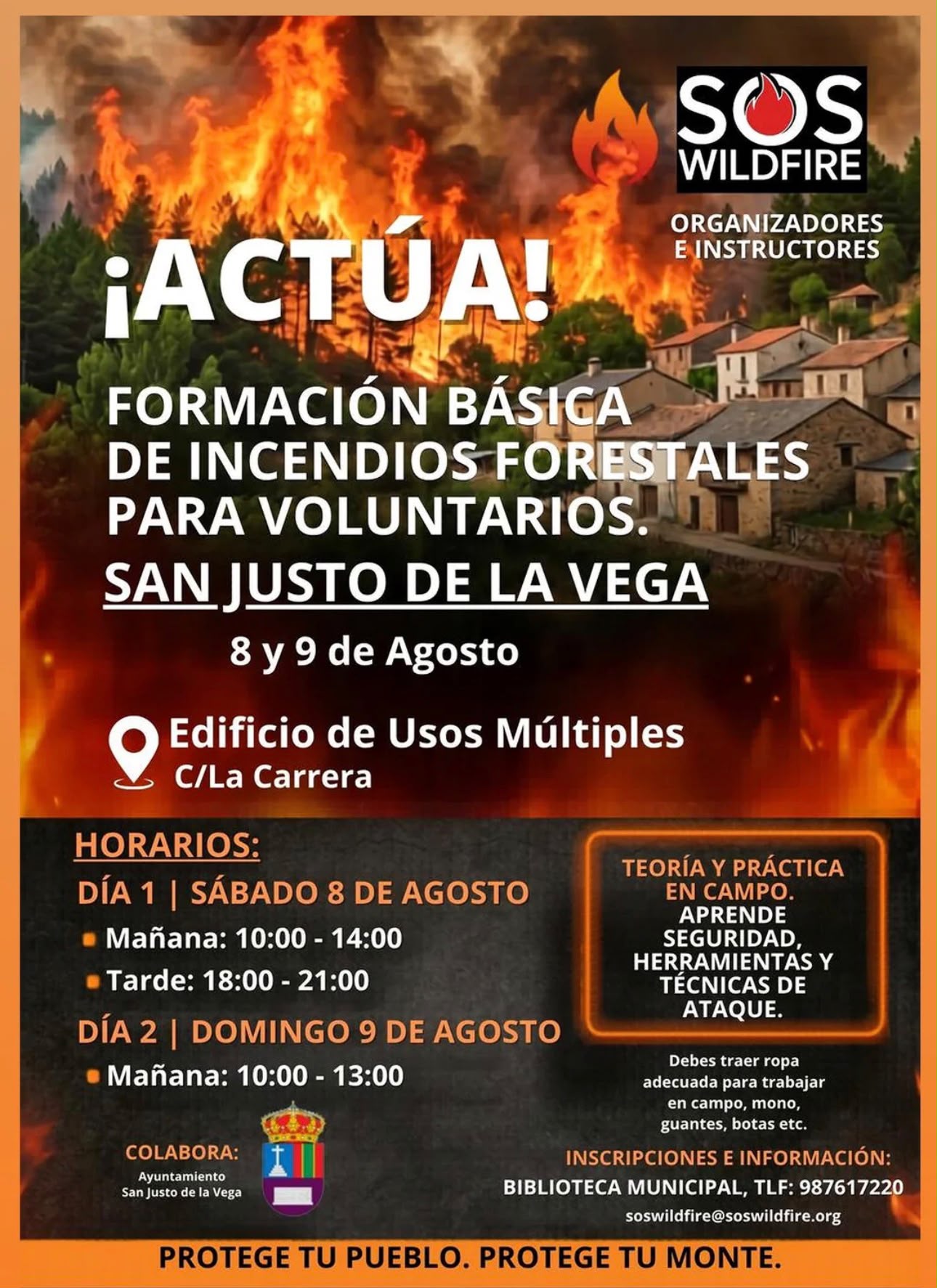 San Justo de la Vega acoge este fin de semana un curso de formación para voluntarios en incendios forestales