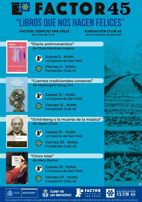 Otoño literario en la Fundación Club 45 de la mano de la Dirección General del Libro