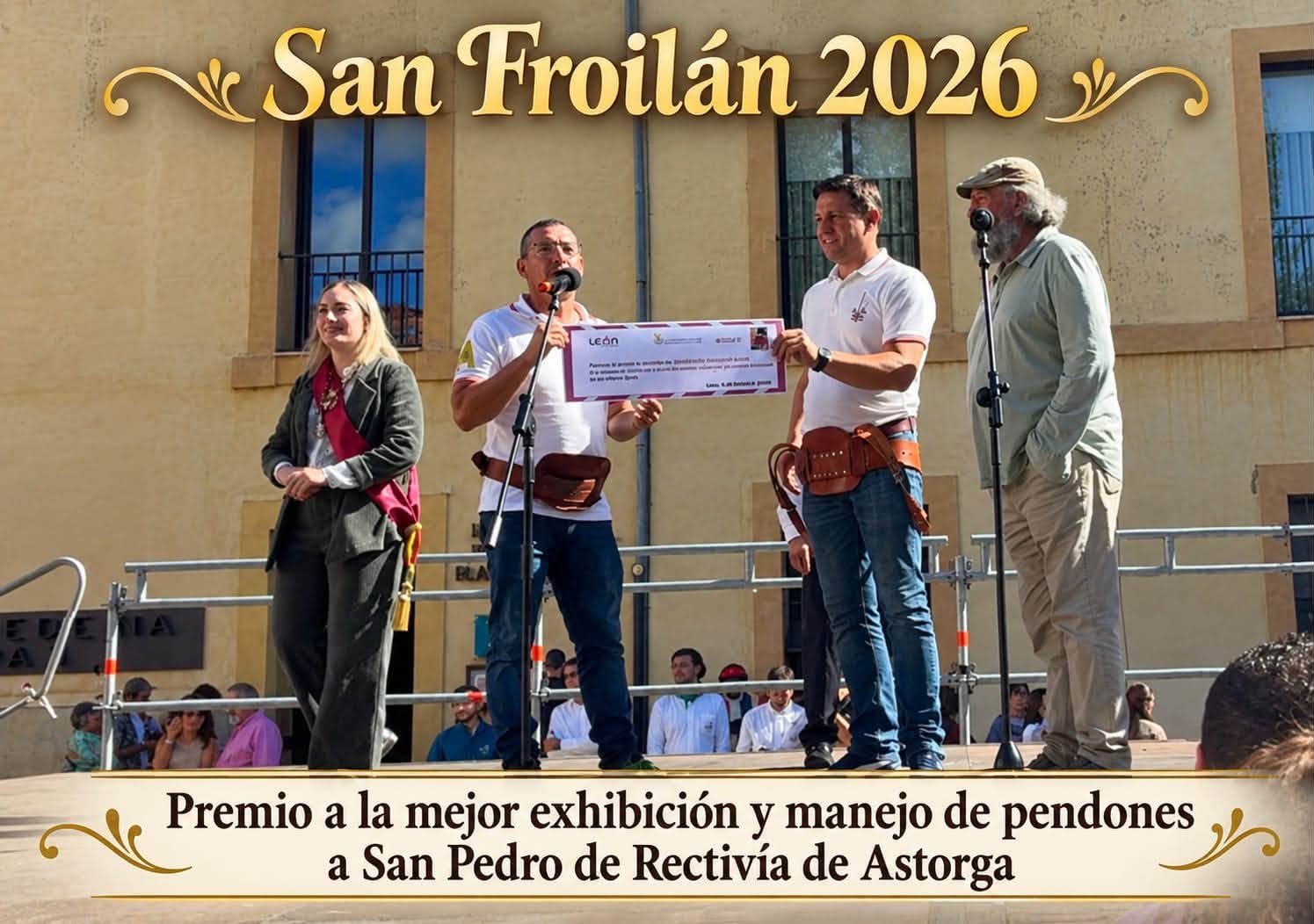 El pendón de Rectivía de Astorga se alza con el premio ‘al mejor manejo’ en el desfile de San Froilán de León