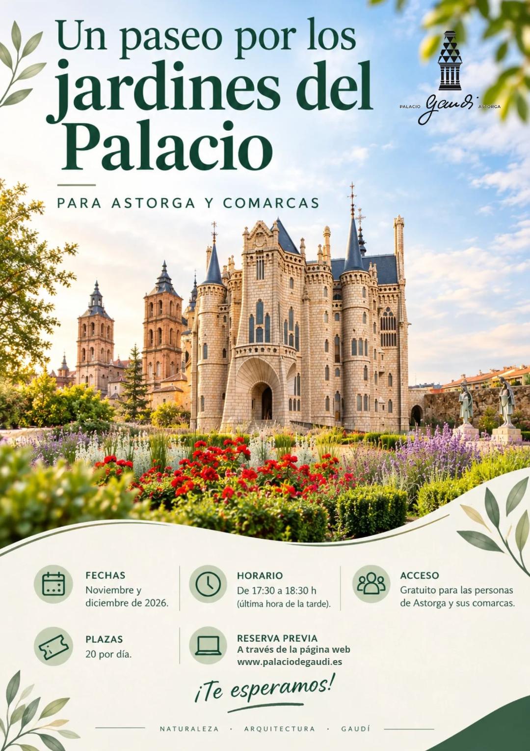 El Palacio de Gaudí abre gratuitamente los jardines a los vecinos de Astorga y comarcas