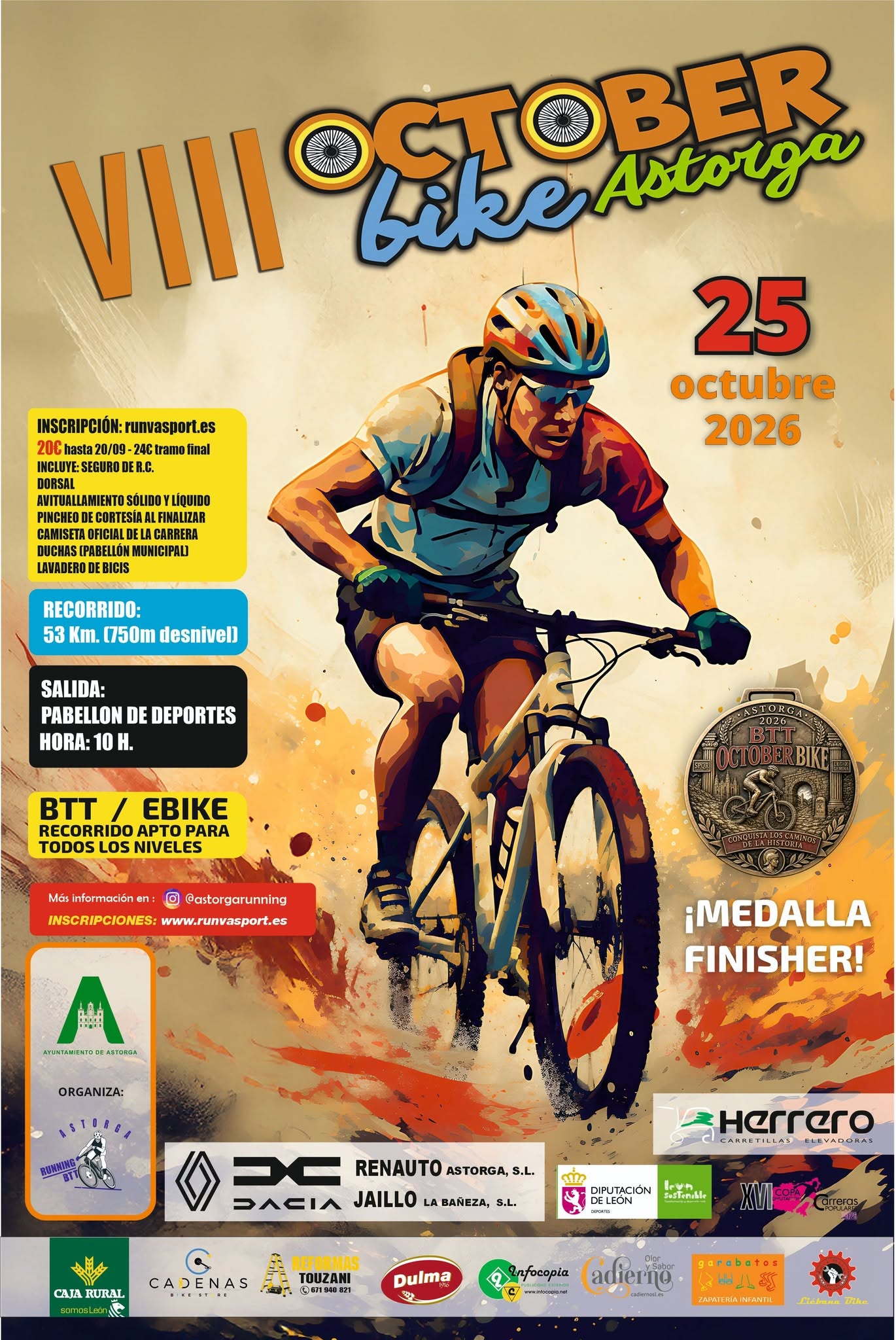 La October Bike 2026 roza los 300 inscritos y consolida su crecimiento como una de las citas destacadas del deporte en Astorga